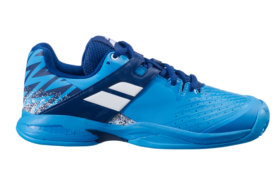 Blue and white Babolat Propulse Clay