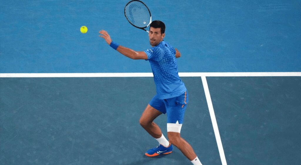 Novak Djokovic playing on the australian open